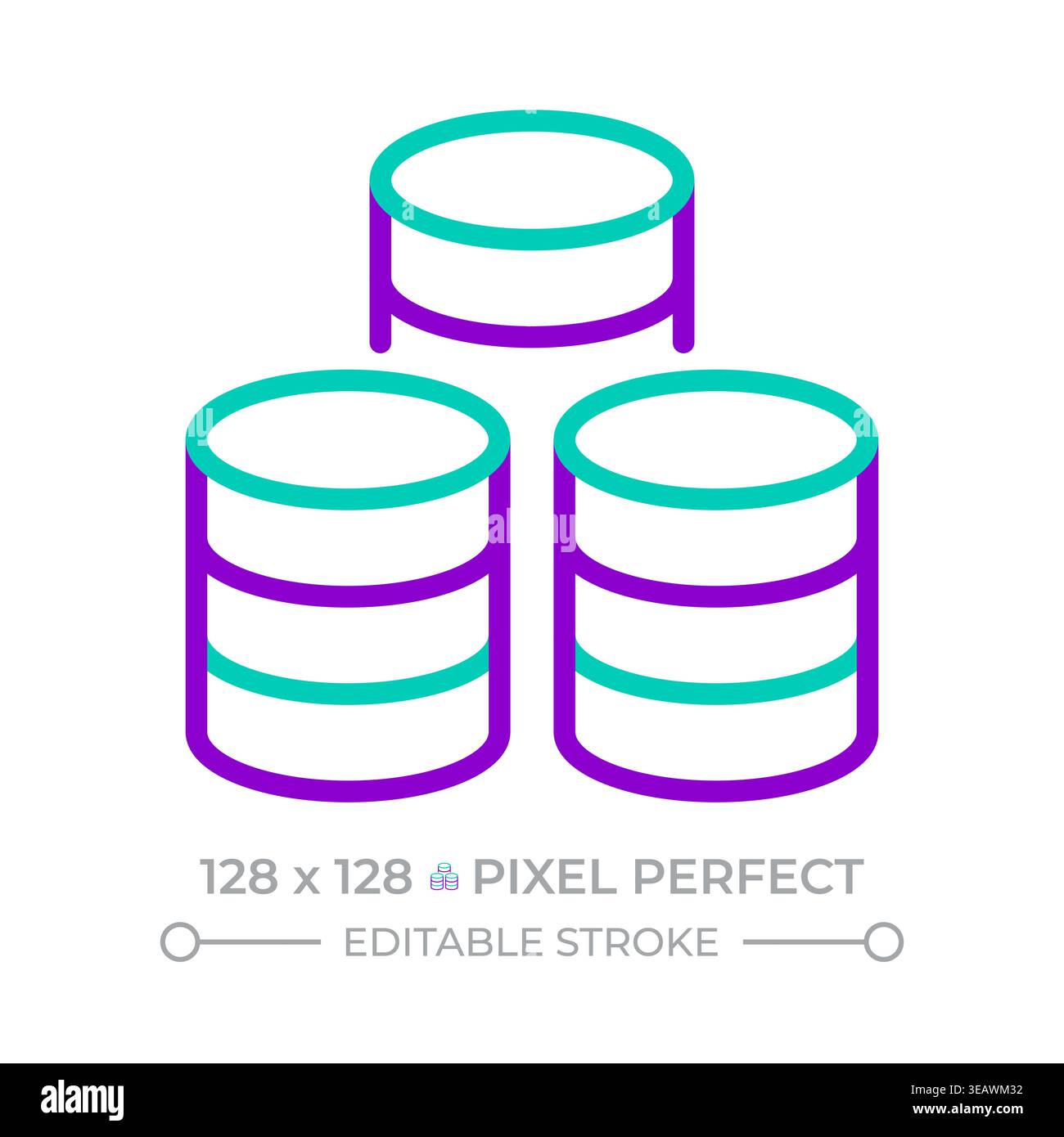 Bigdata storage two color line icon Stock Vector