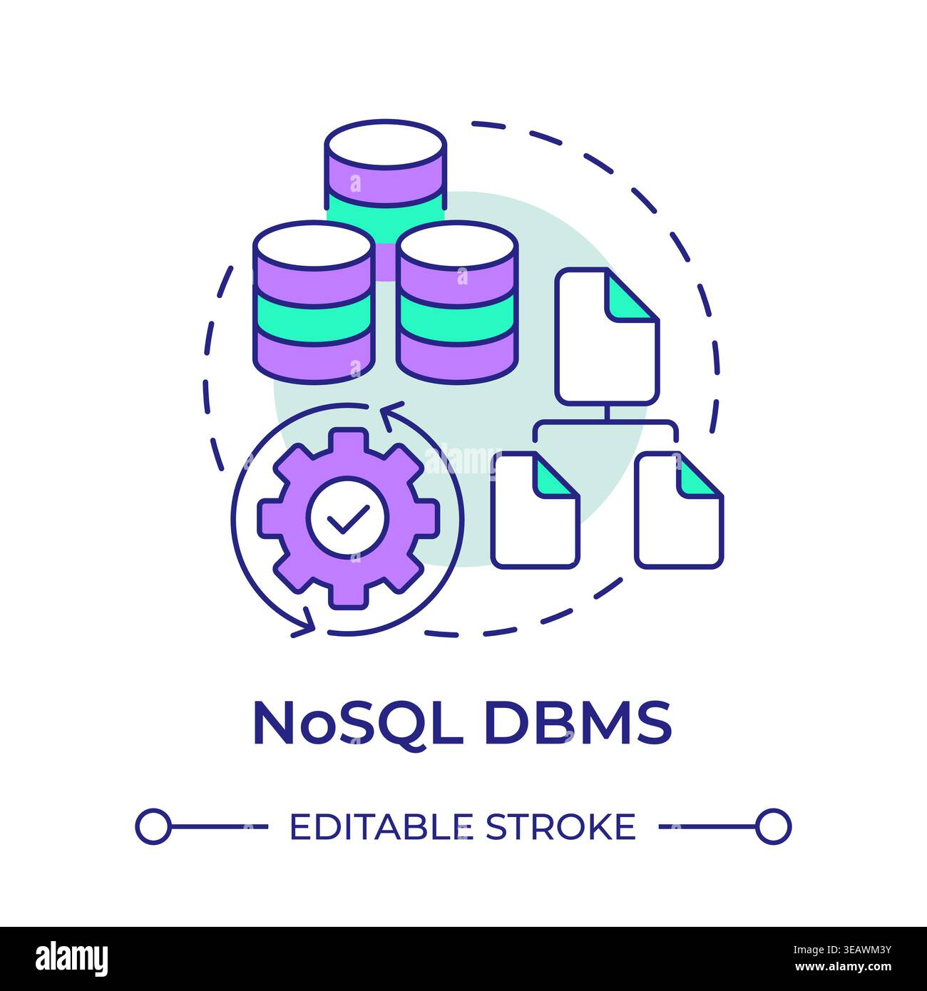 Nosql dbms multi color concept icon Stock Vector