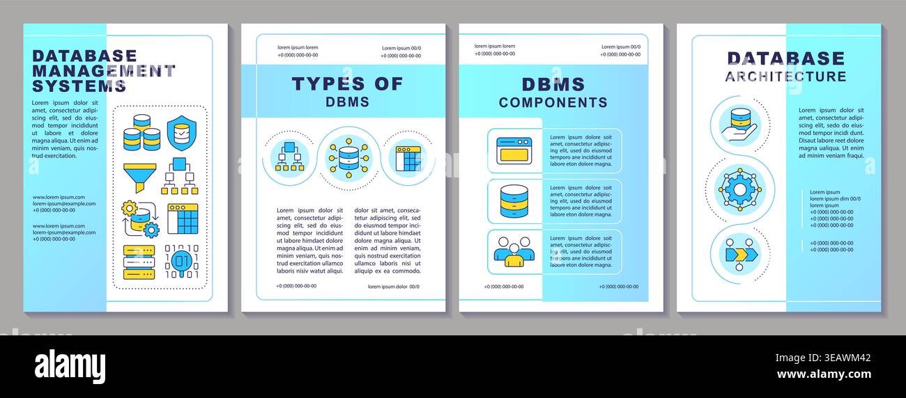 Database management systems brochure layout Stock Vector