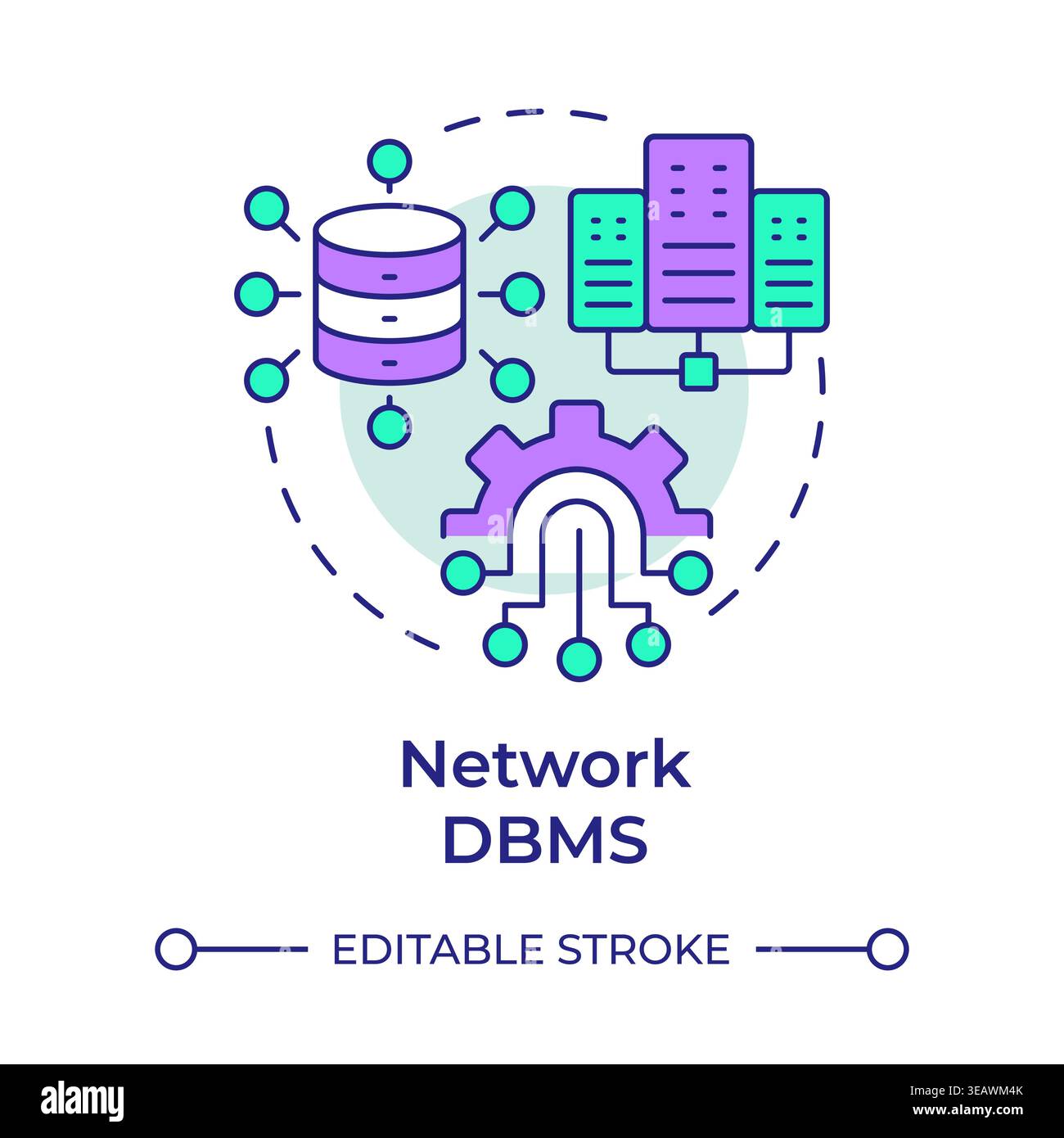 Network dbms multi color concept icon Stock Vector