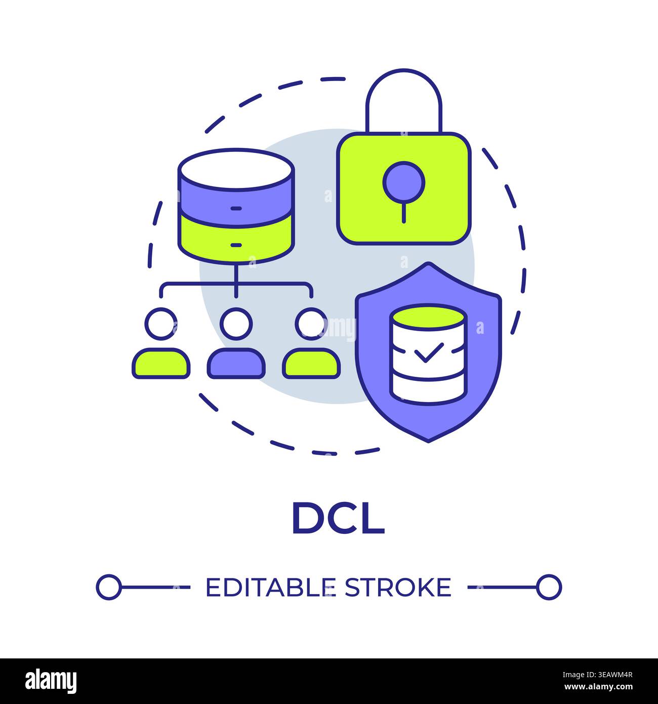 DCL multi color concept icon Stock Vector