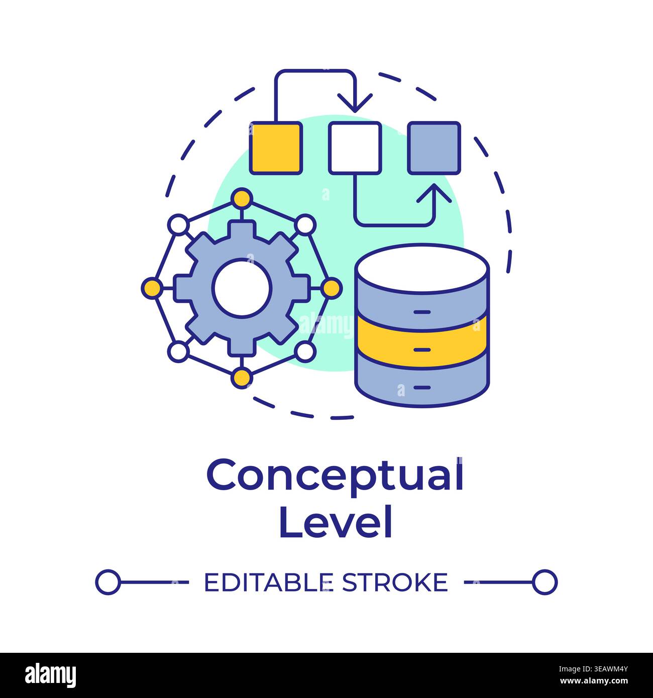 Conceptual level multi color concept icon Stock Vector
