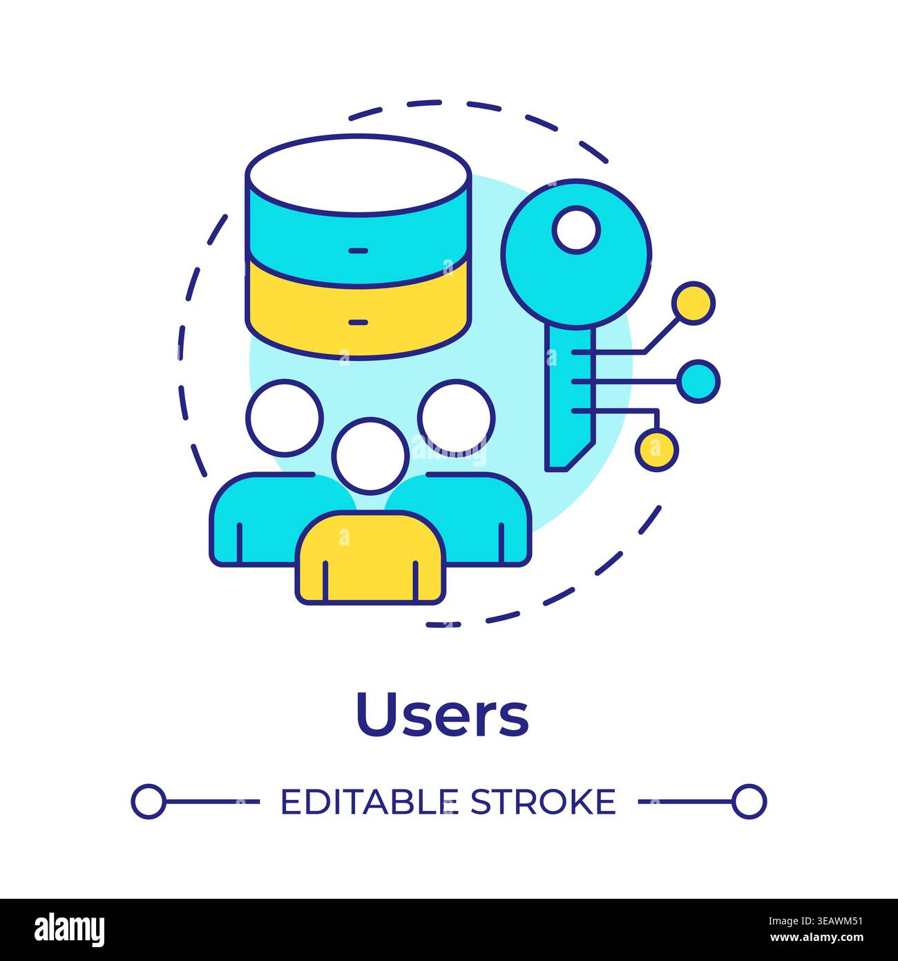 Users multi color concept icon Stock Vector