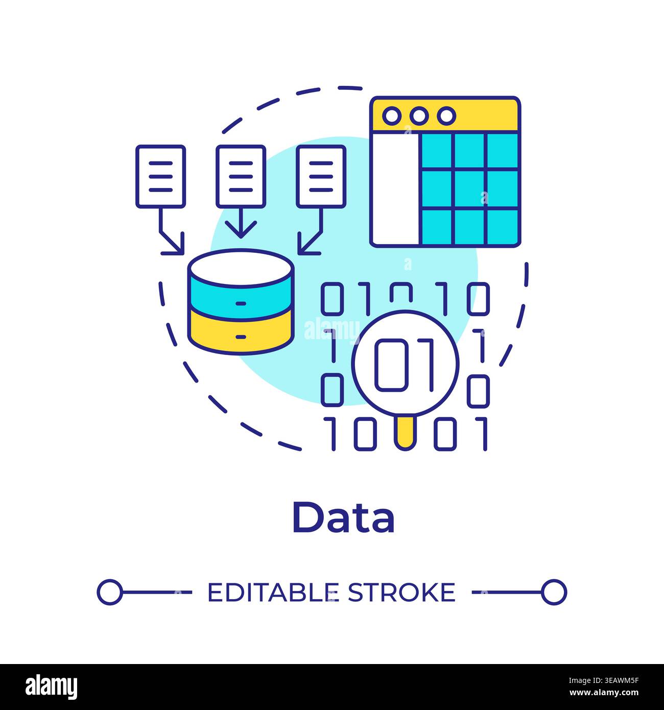 Data multi color concept icon Stock Vector