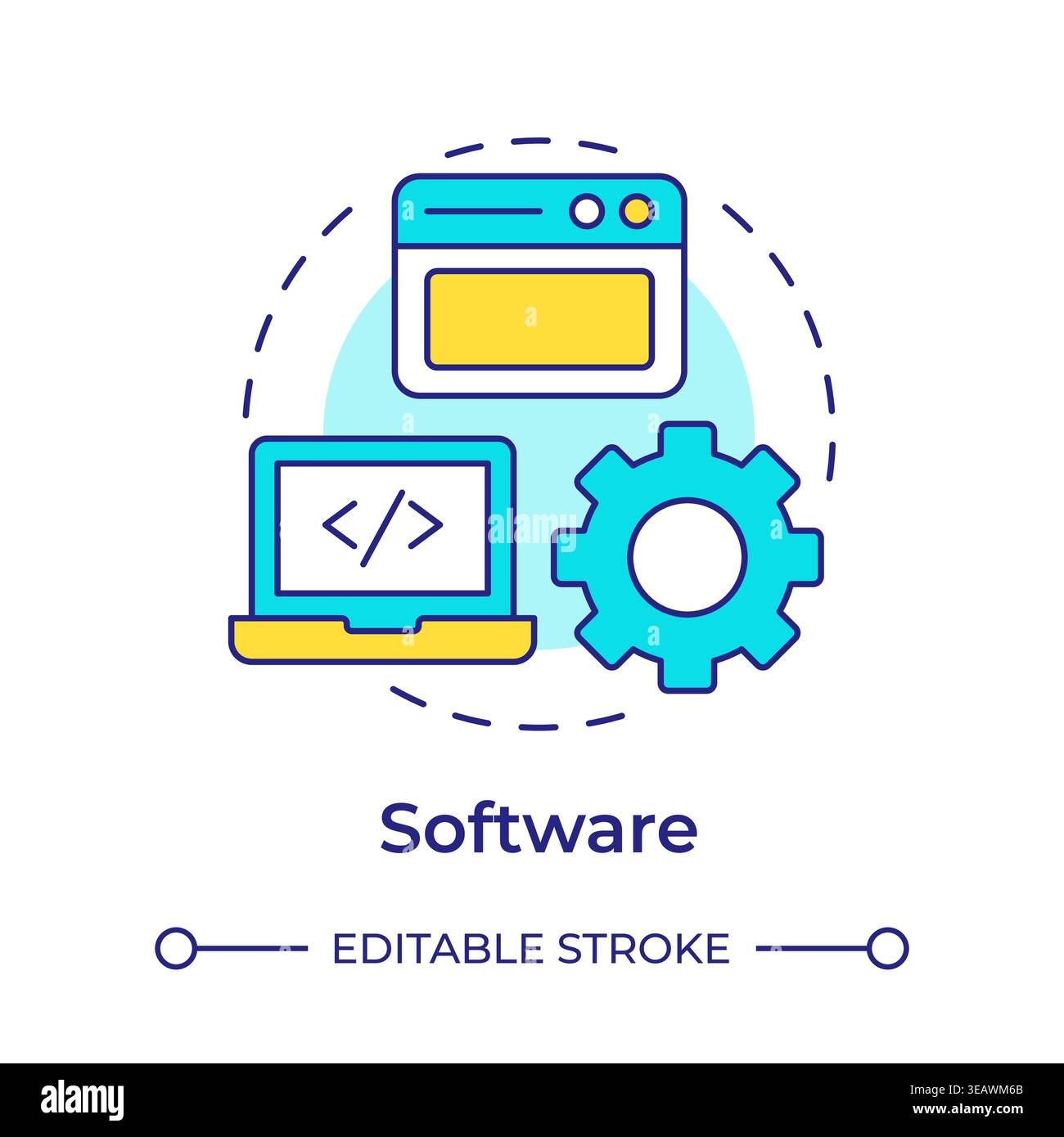 Software multi color concept icon Stock Vector