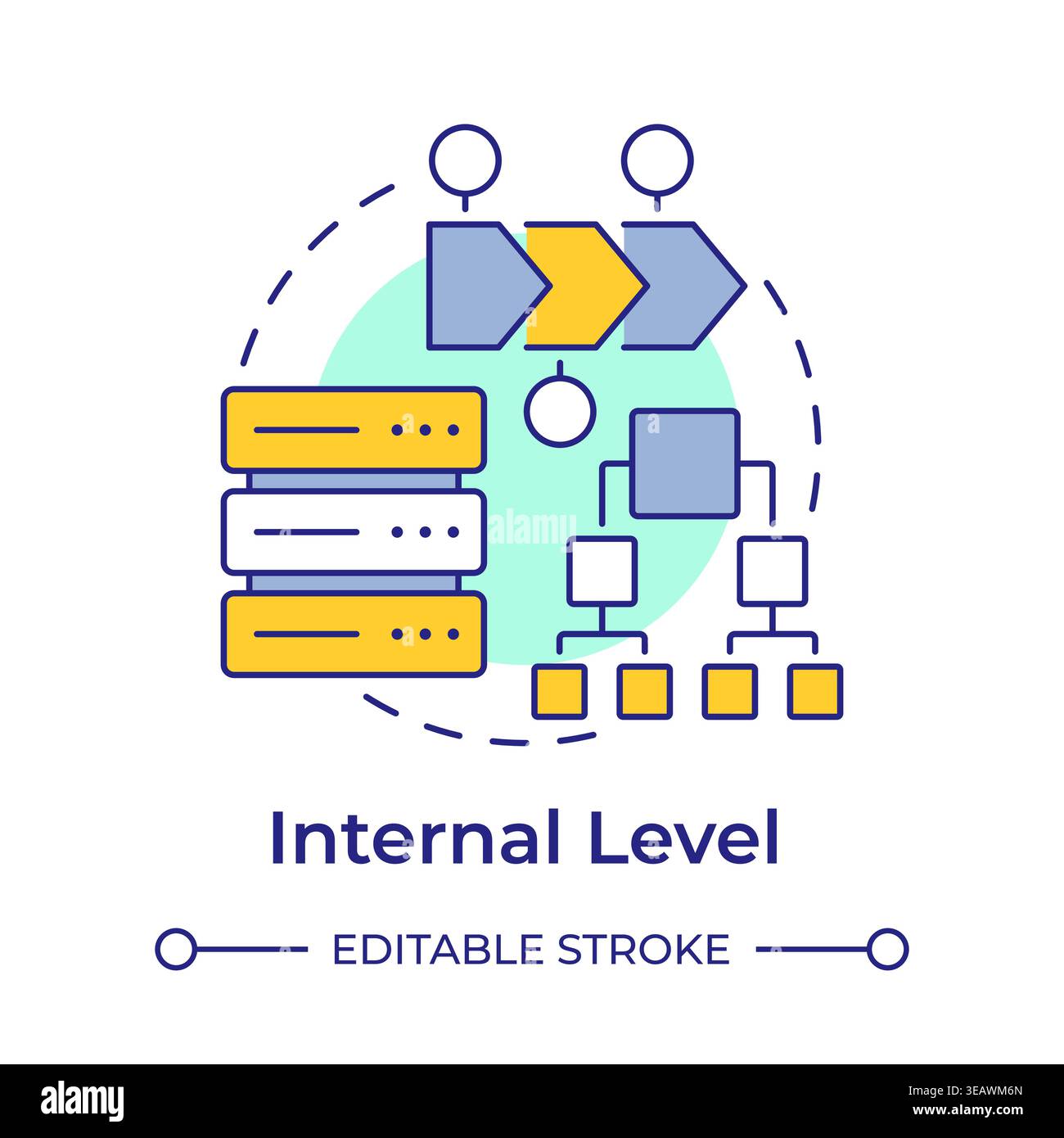 Internal level multi color concept icon Stock Vector
