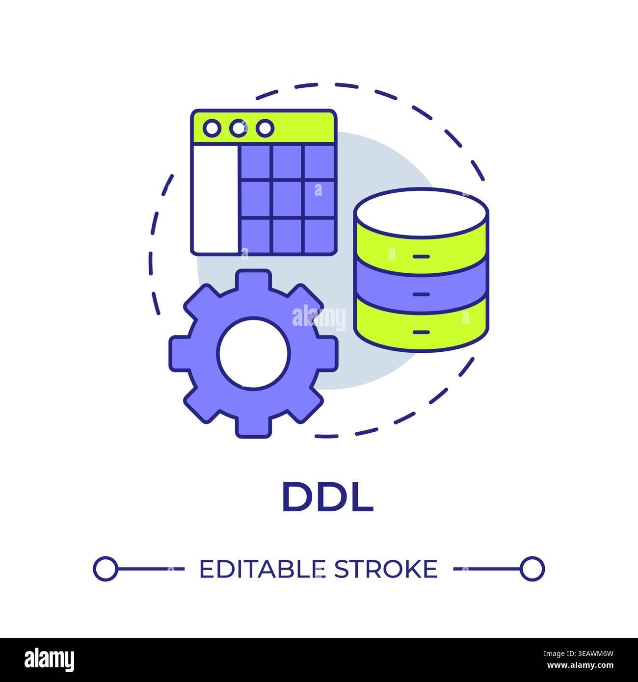 DDL multi color concept icon Stock Vector