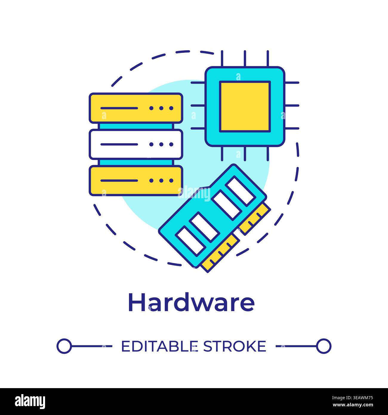 Hardware multi color concept icon Stock Vector