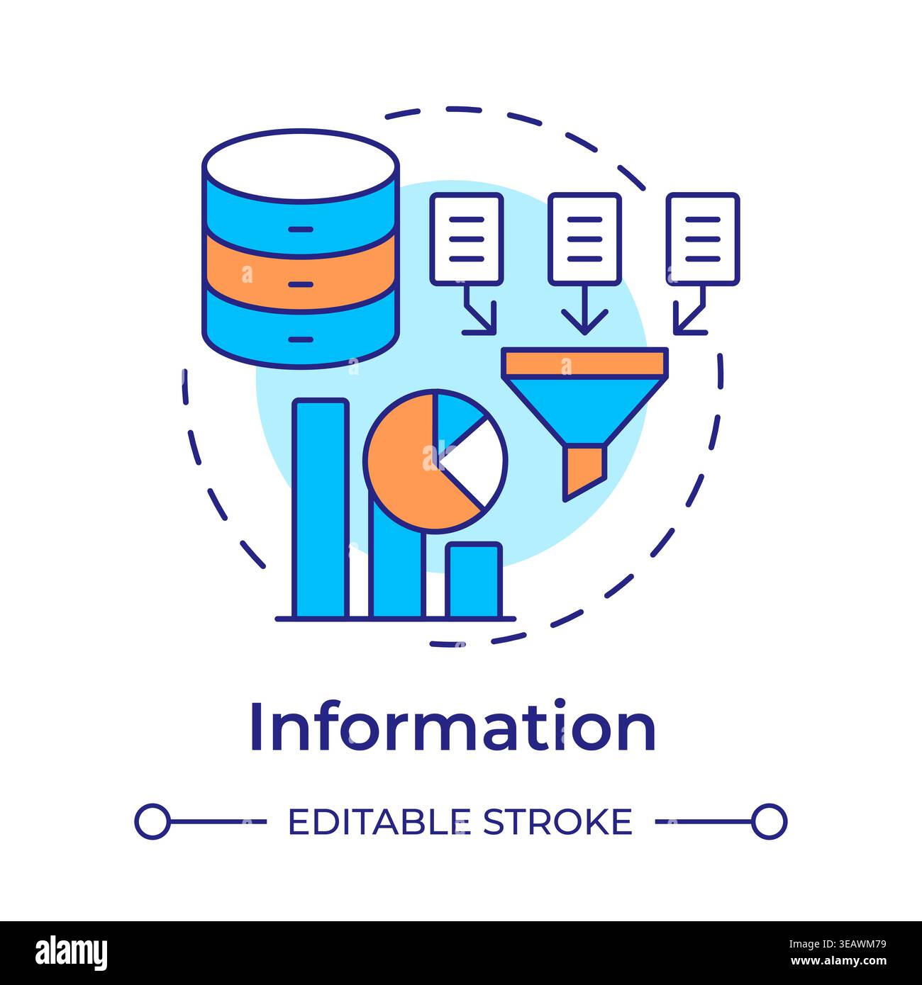 Information multi color concept icon Stock Vector