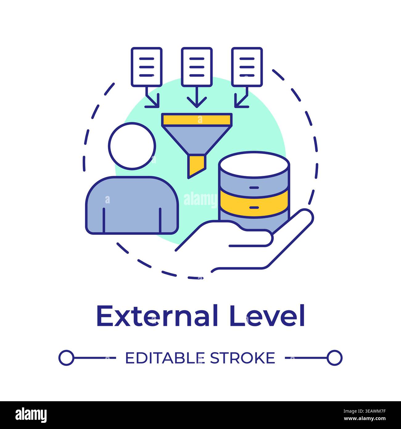 External level multi color concept icon Stock Vector