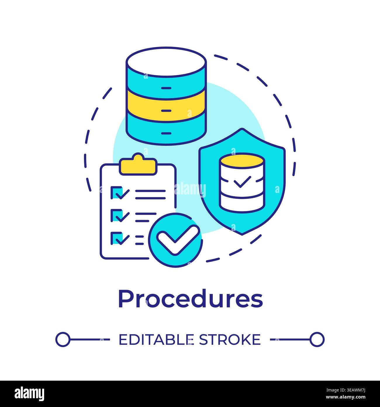 Procedures multi color concept icon Stock Vector