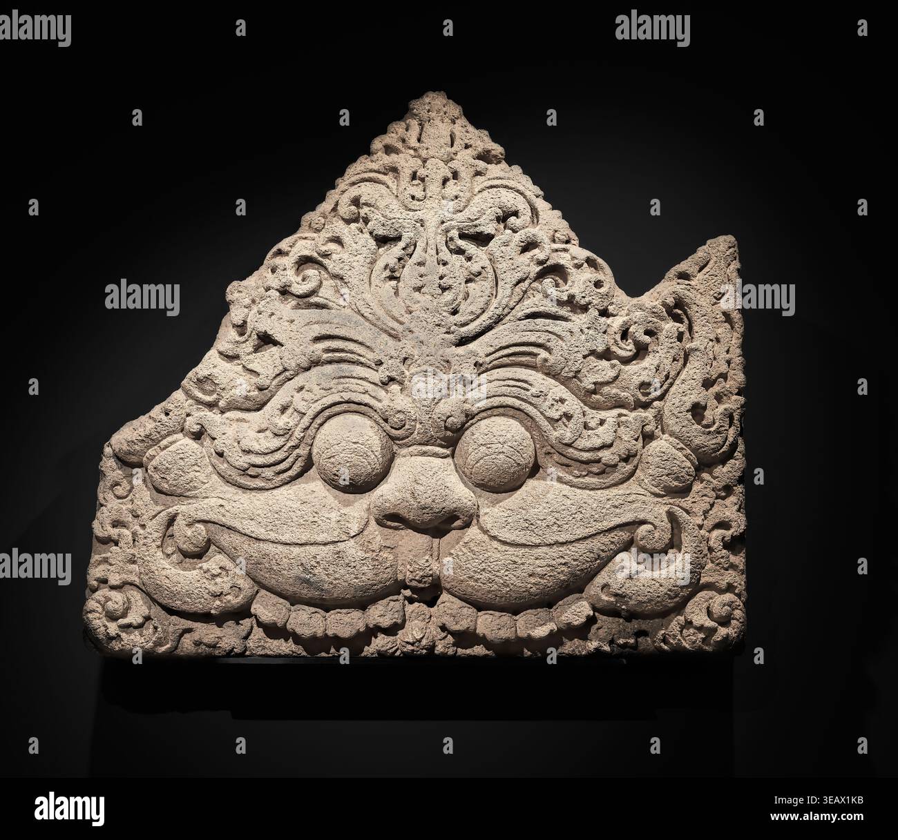 Lintel in the shape of a Kala face, Java, about 800BC; exhibit in the ...