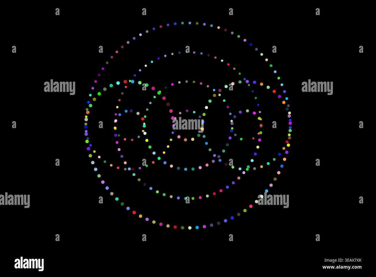 Abstract Digital Pattern of Dotted Circles Stock Vector