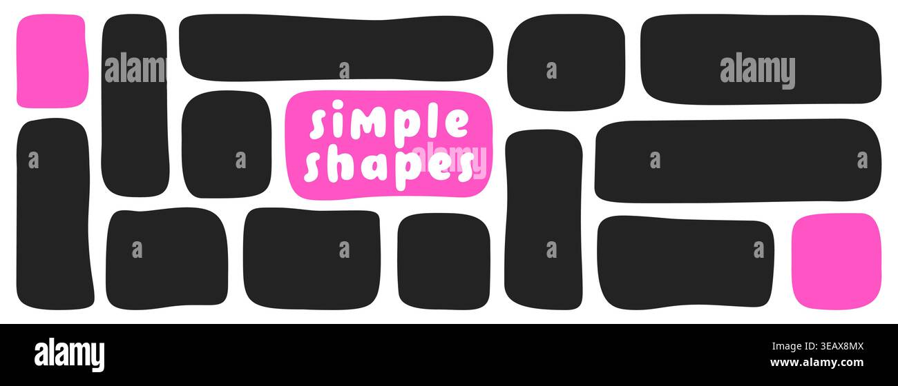 Set with simple wavy organic shapes. Stock Vector