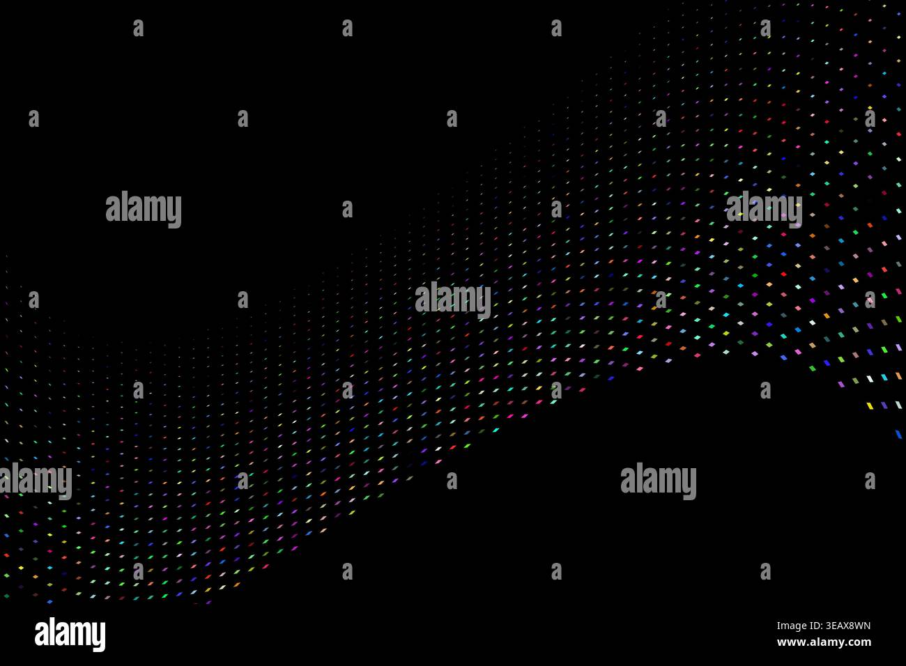 curved halftone wave tech illustration abstract background Stock Vector