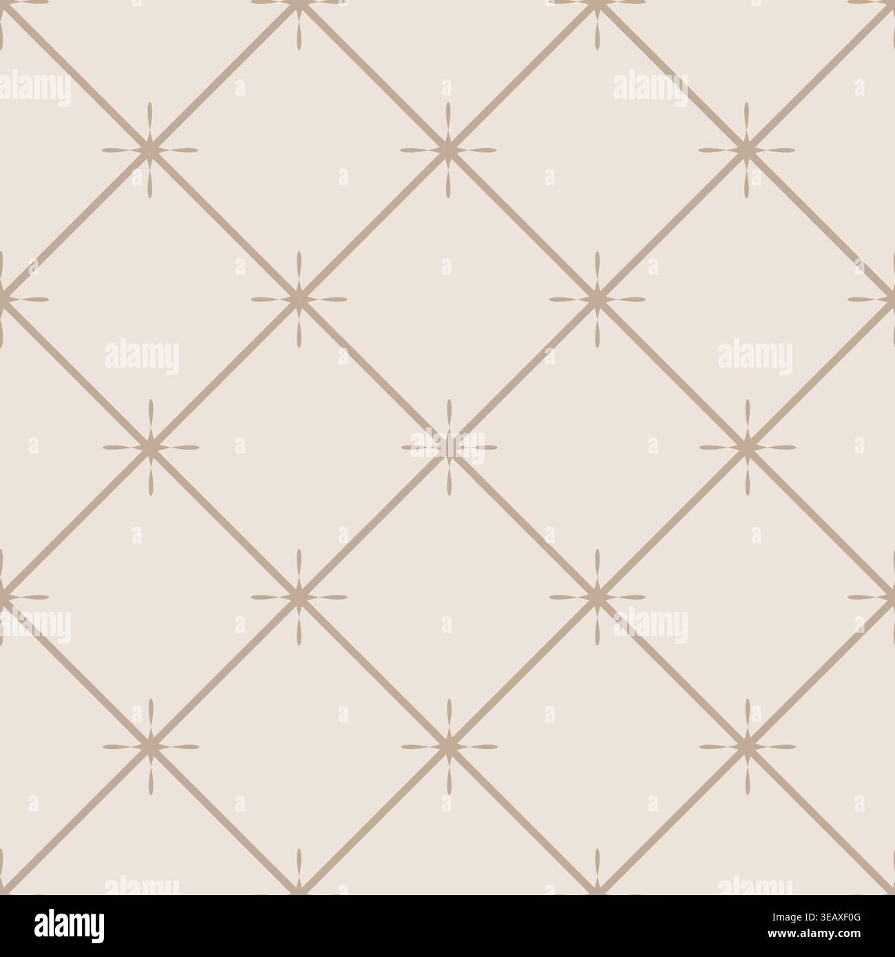 Rustic Beige Folk Floral Botanical Pattern Stock Vector