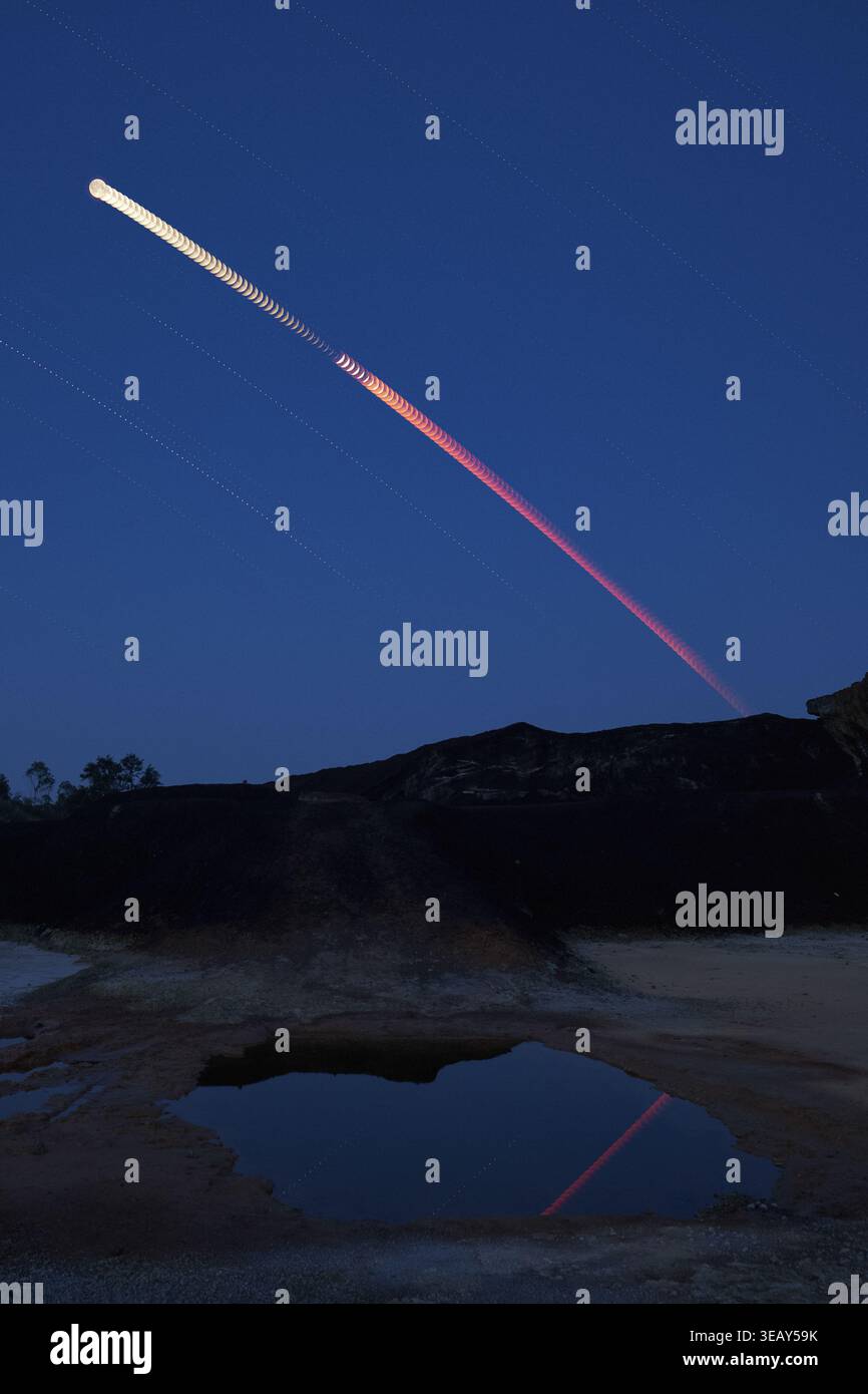 Total Lunar Eclipse in Portugal Stock Photo