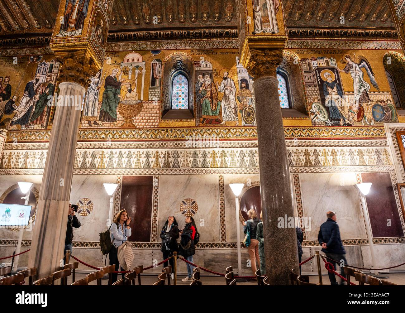 Palatine Chapel, Arab-Norman-Byzantine,Glass tesserae mosaics and ...