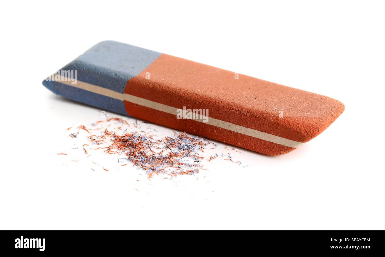 School eraser on white background Stock Photo