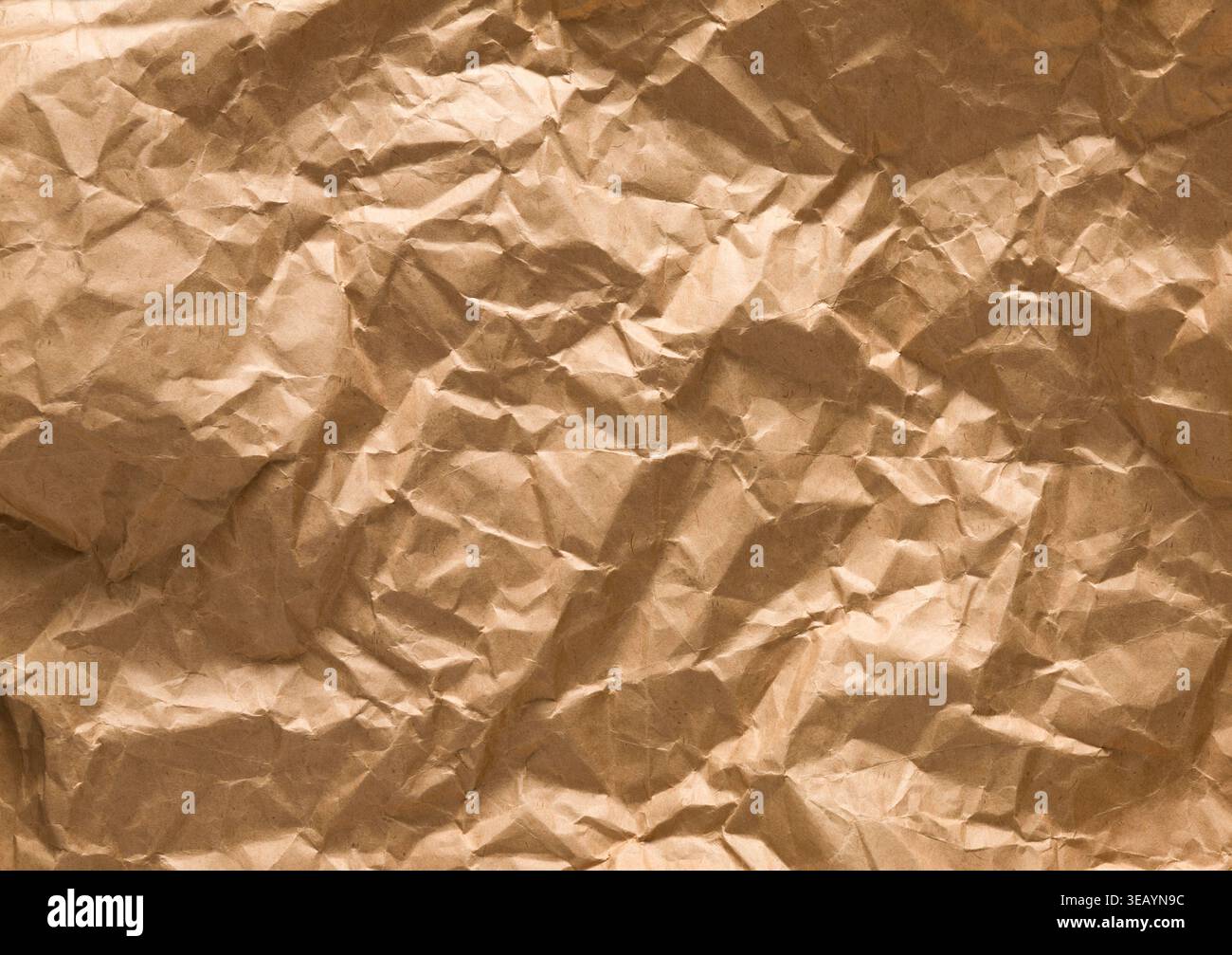 Mosaic Collage Set Demonstrating the Texture of Brown Crumpled Paper in ...