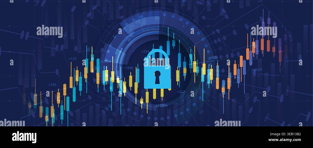 Cybersecurity data protection blocks hacker inside compromised network security Stock Vector