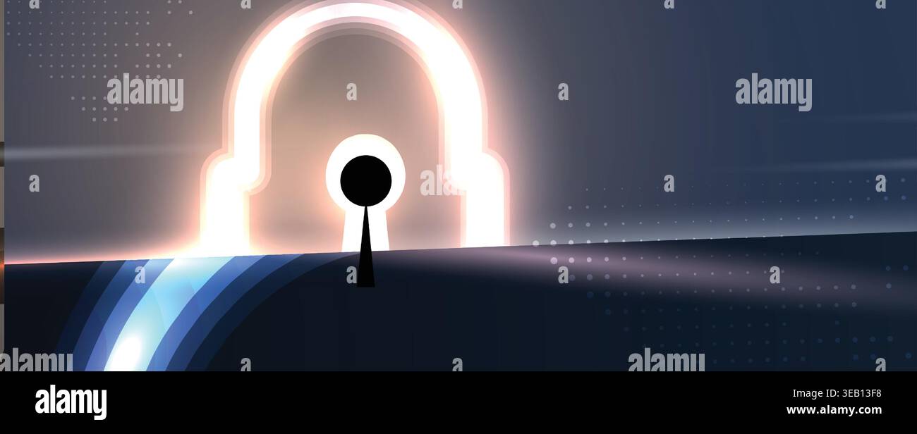Cybersecurity data protection blocks hacker inside compromised network security Stock Vector