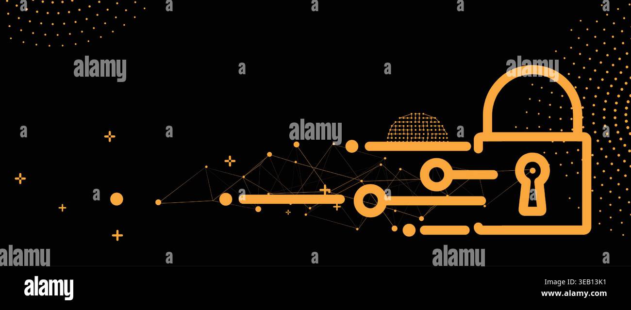 Cybersecurity data protection blocks hacker inside compromised network security Stock Vector