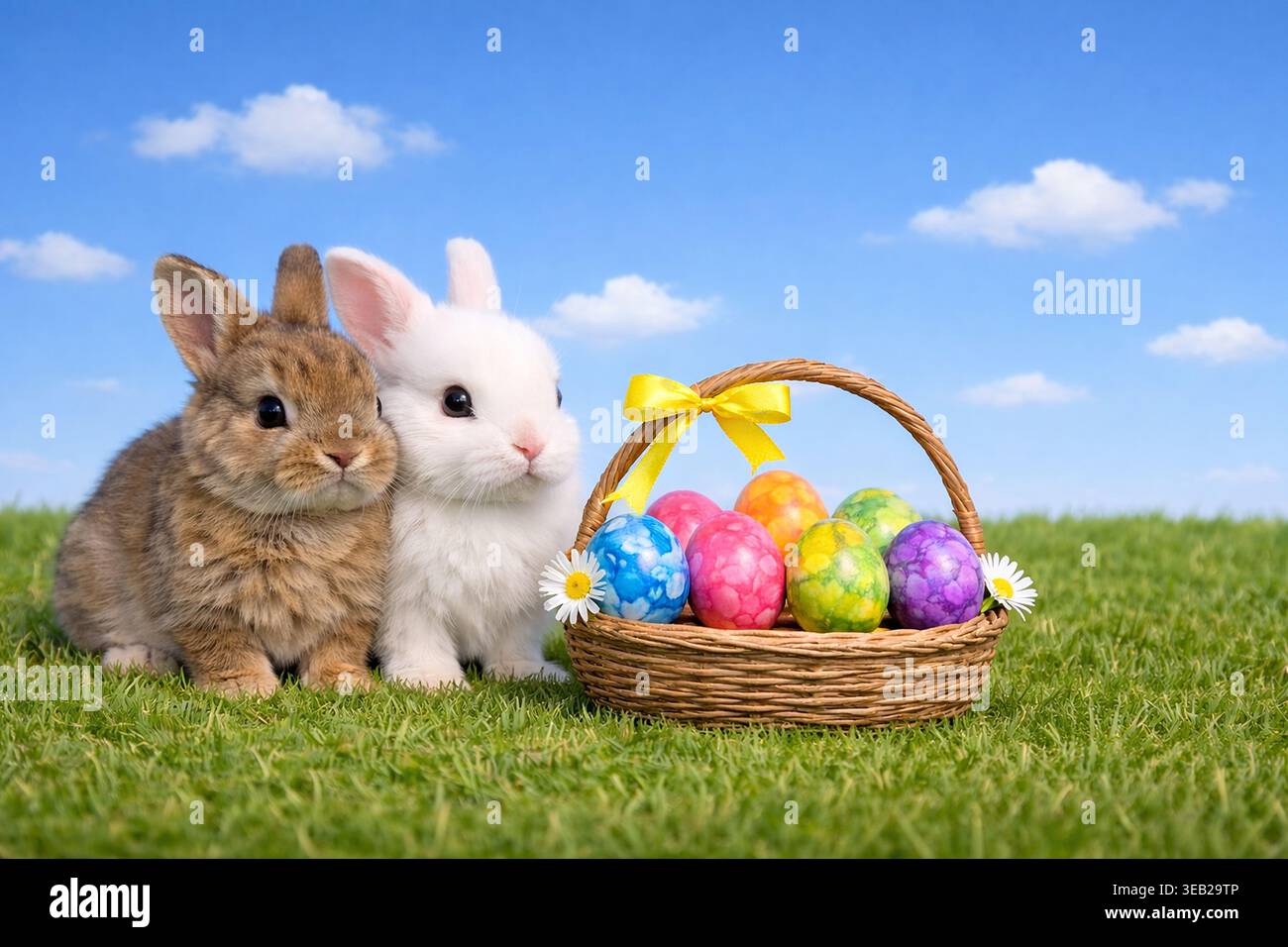 easter, easter eggs, baby rabbit, easters, easter egg, baby rabbits Stock Photo