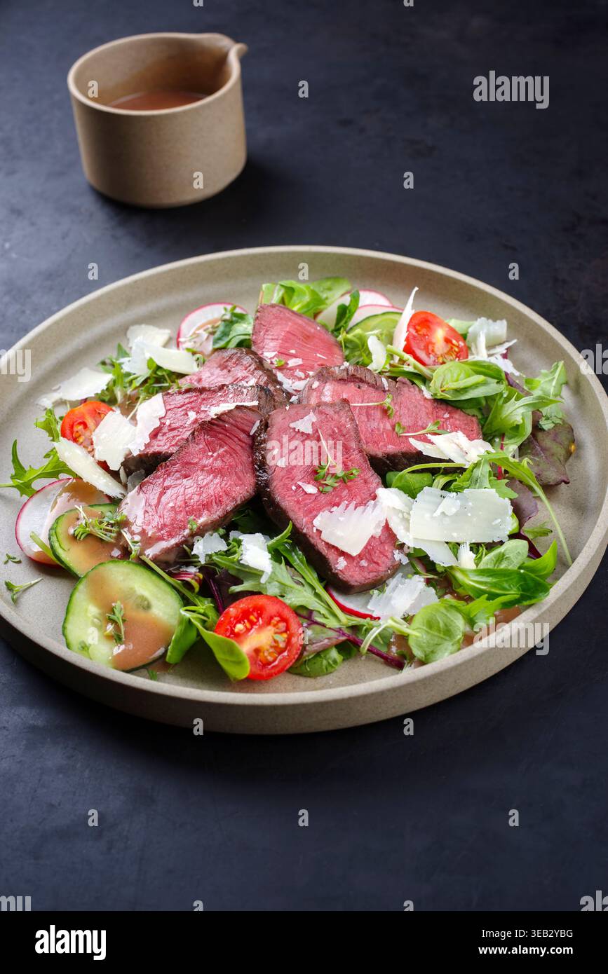 salad, roast beef, low-carb, low fat, salads, roast beefs Stock Photo