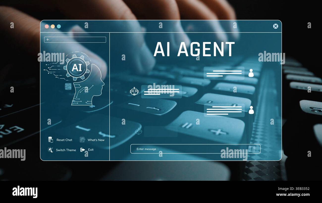 AI image generator interface enables image, AI, and generator process by converting user prompt into visual content using intelligent algorithms Stock Photo