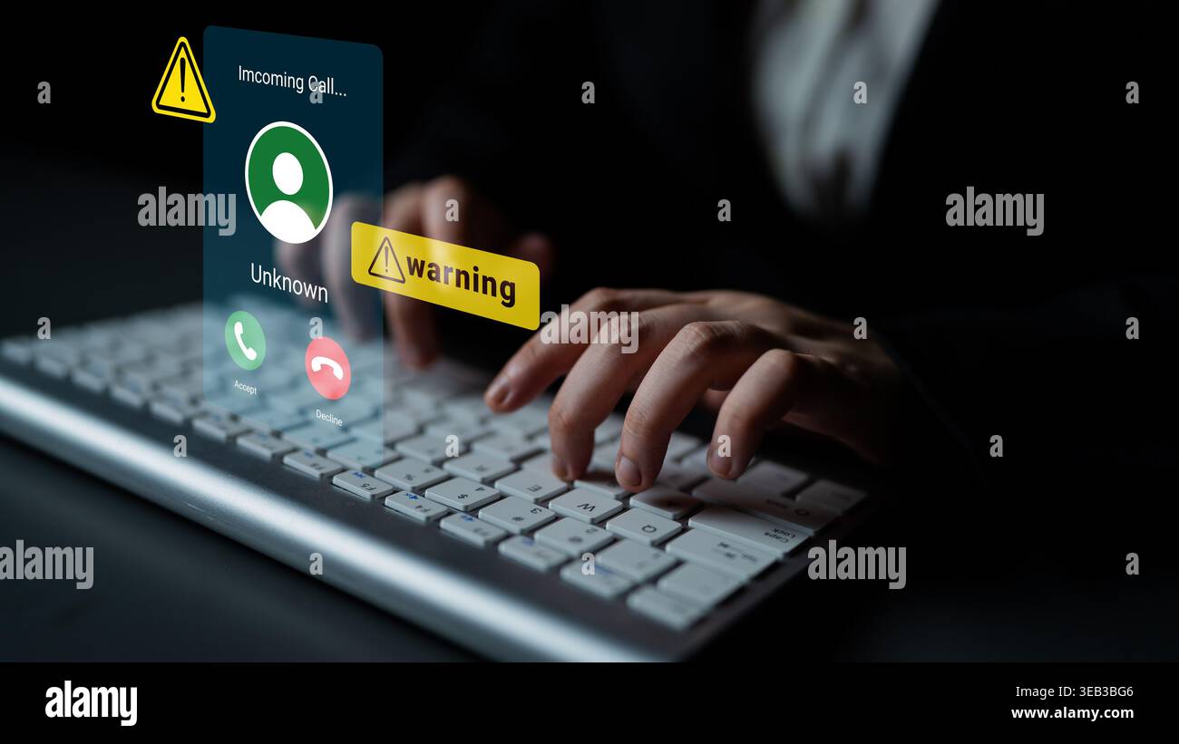 Incoming scam call displayed hi-res stock photography and images - Alamy