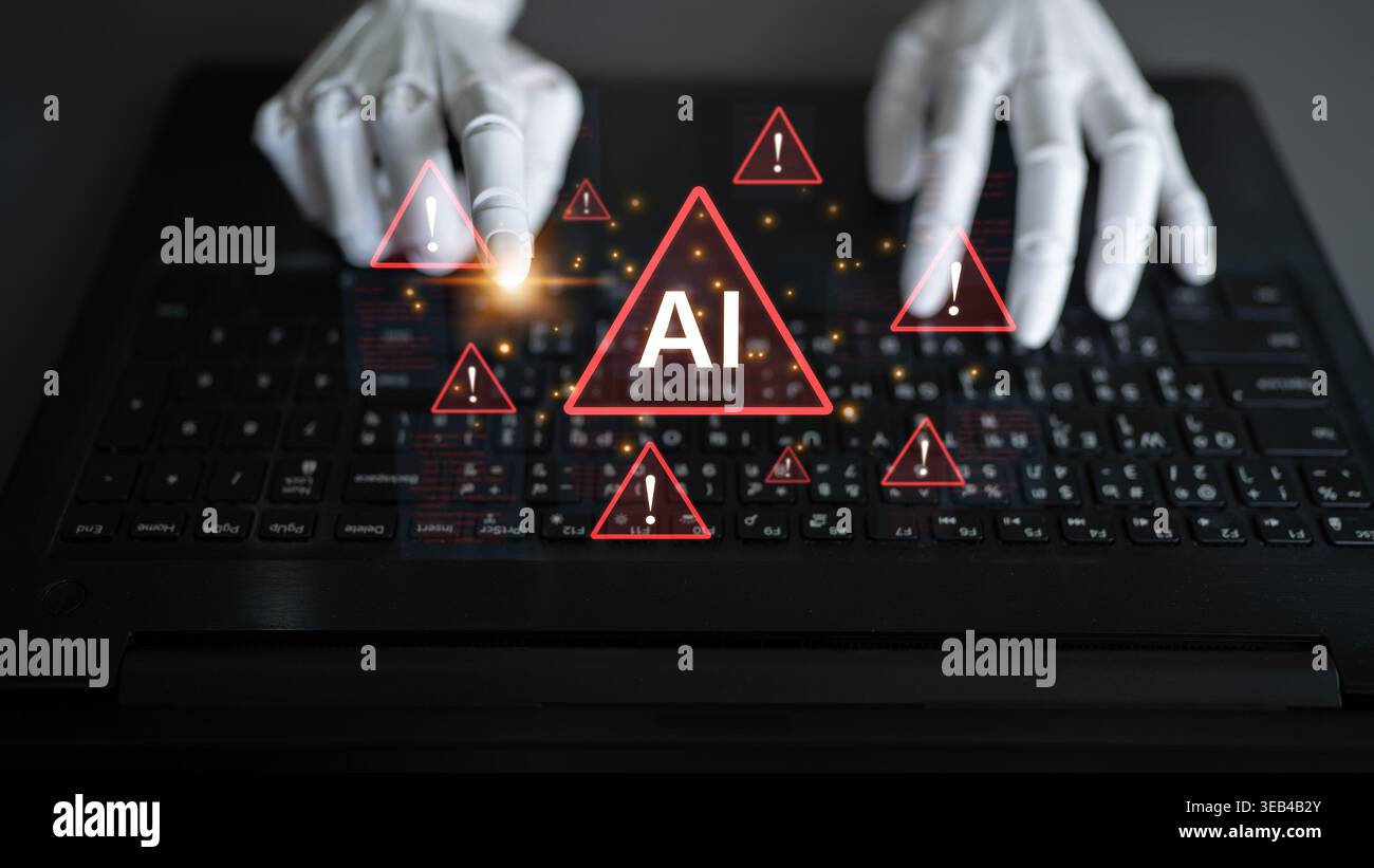 Futuristic artificial intelligence concept depicting AI hallucination ...