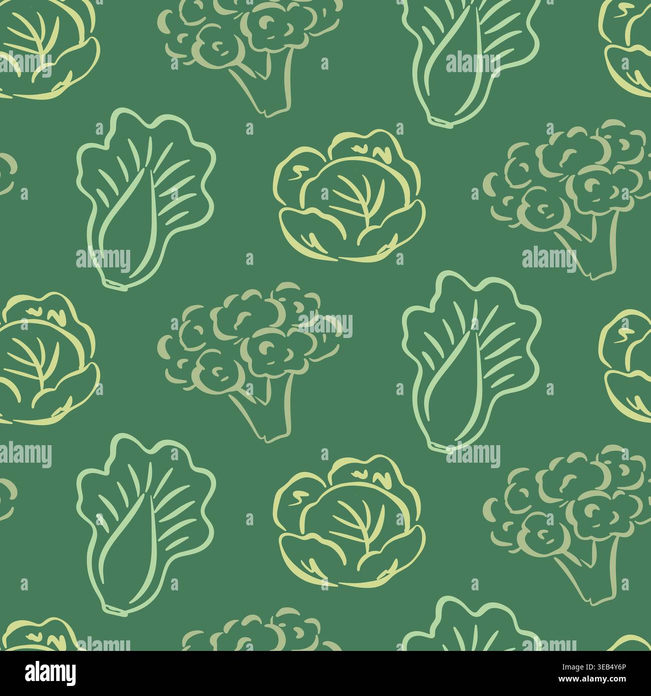 Chinese cabbage seamless leafy vegetable pattern Stock Vector