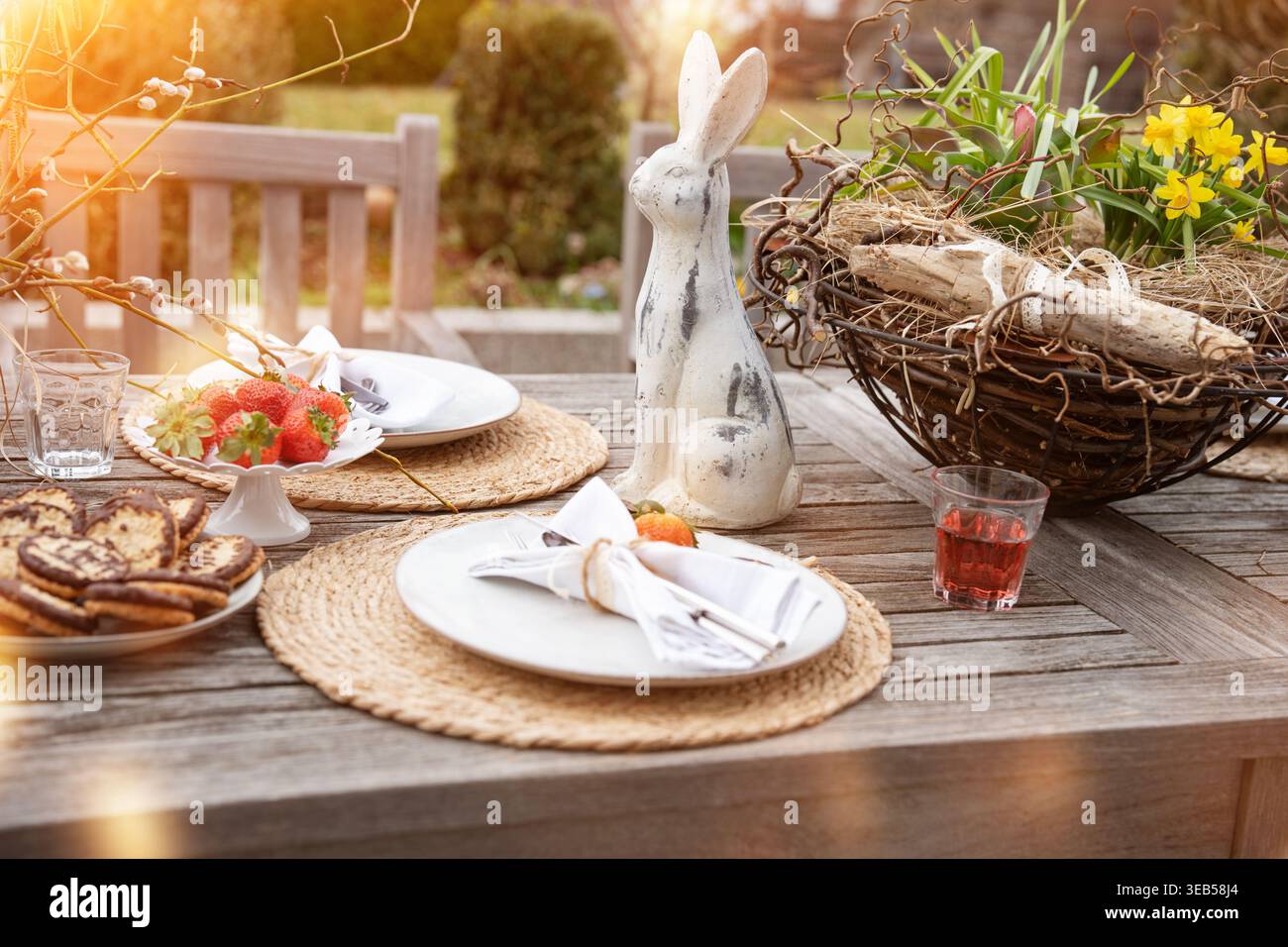 garden, easter, table cover, gardens, easters, table covers Stock Photo