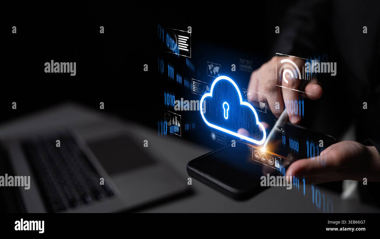 Cloud computing enables digital growth with secure data storage, scalable infrastructure, and strategic cloud-based business solutions. Latch Stock Photo