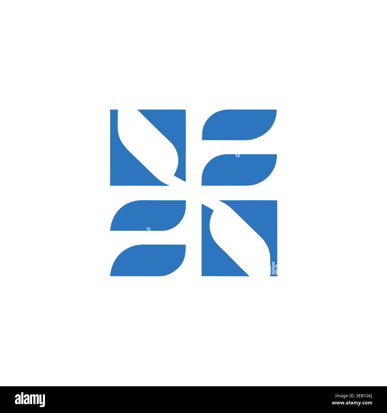Modern Blue Tiled Wings logo Stock Vector