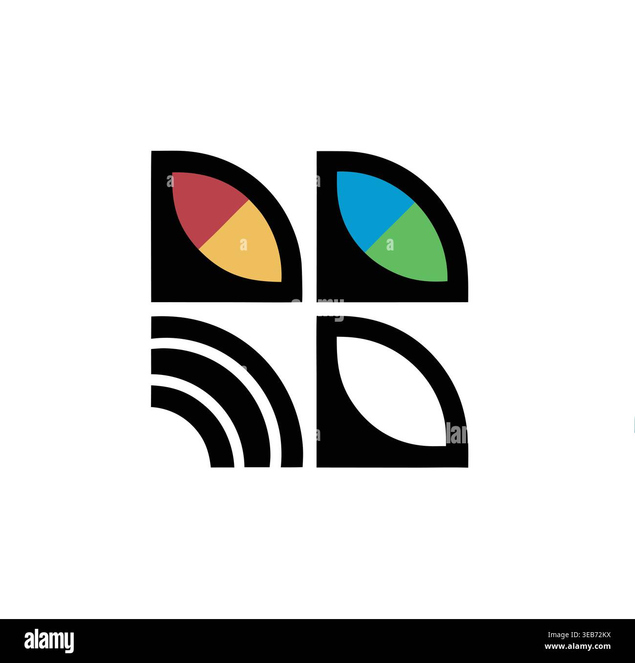 Colorful Four Quadrant Icon Stock Vector