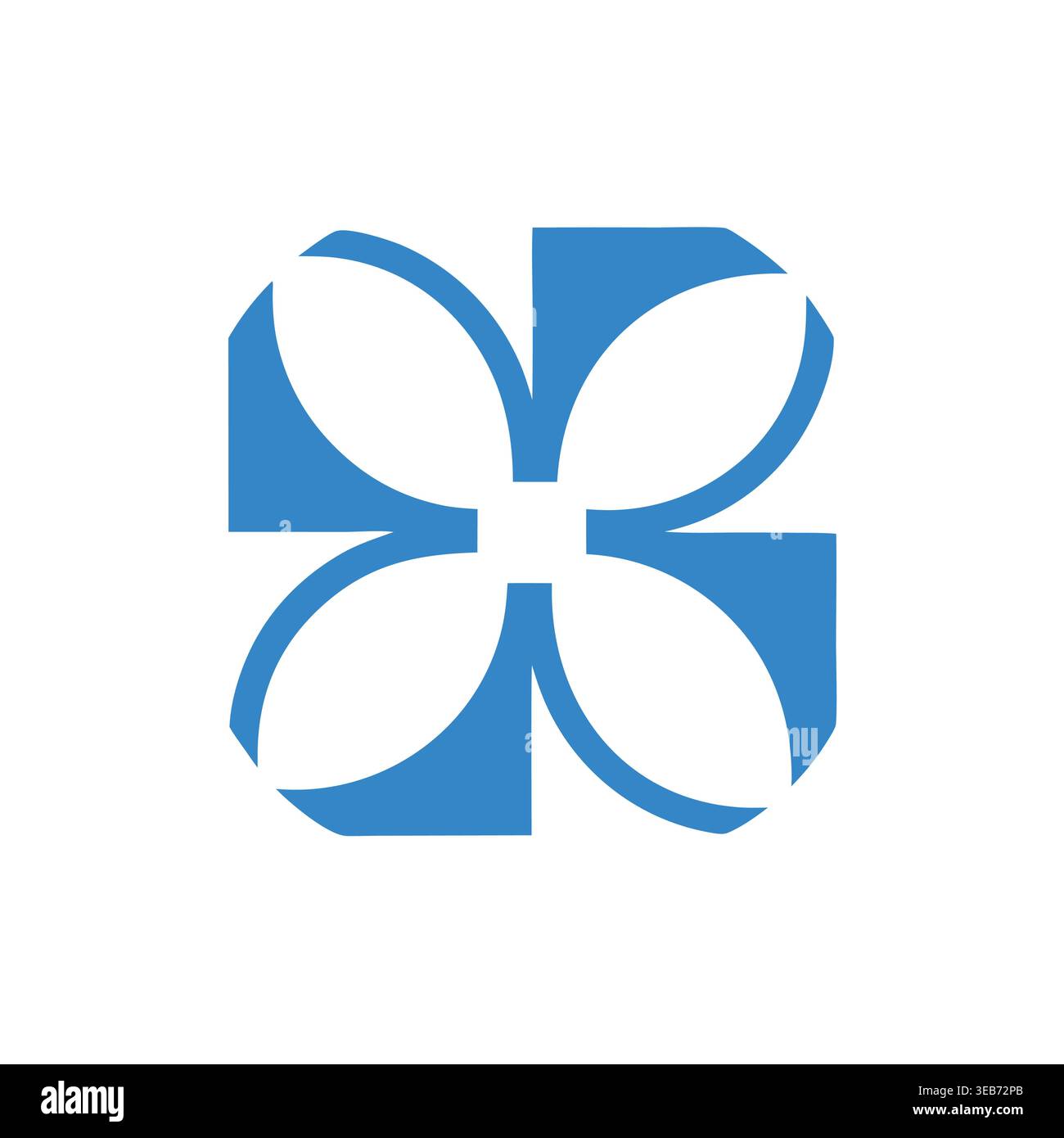 Azure Negative Space Bloom Stock Vector