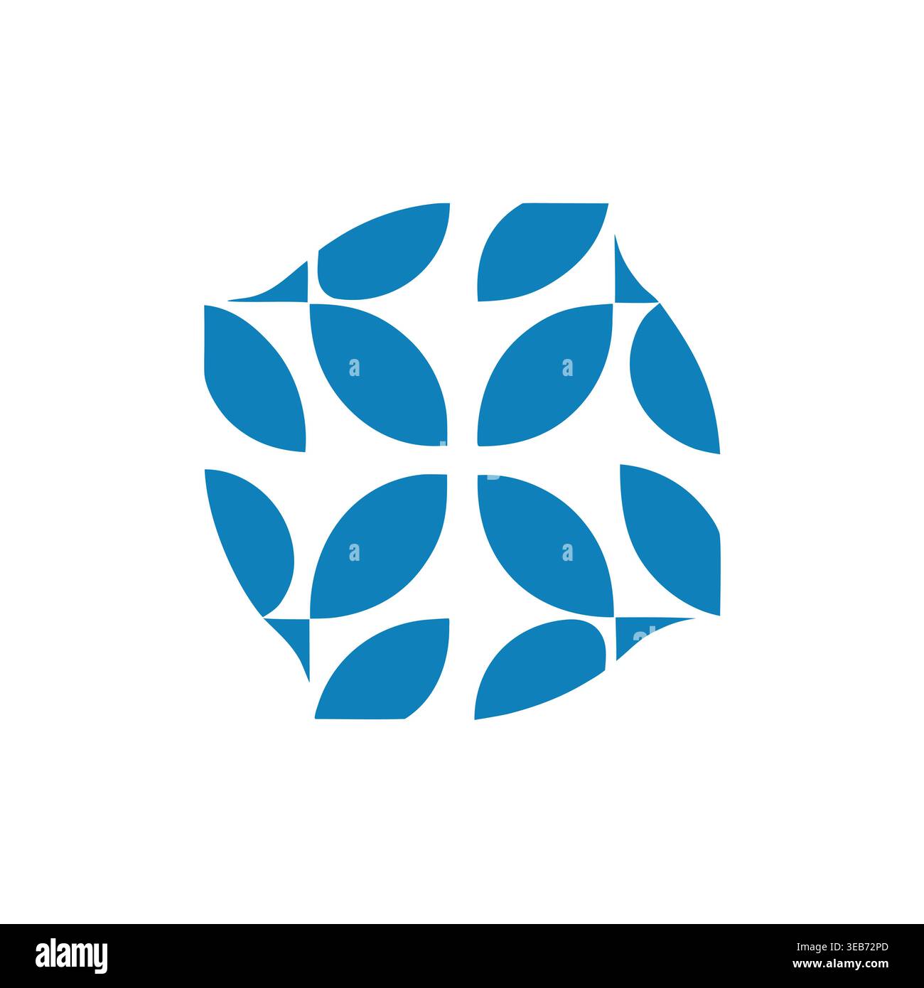 Blue Petal Vortex logo Stock Vector