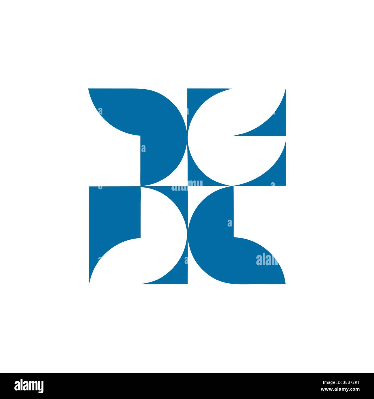 Abstract Geometric Floral Tile Logo Stock Vector