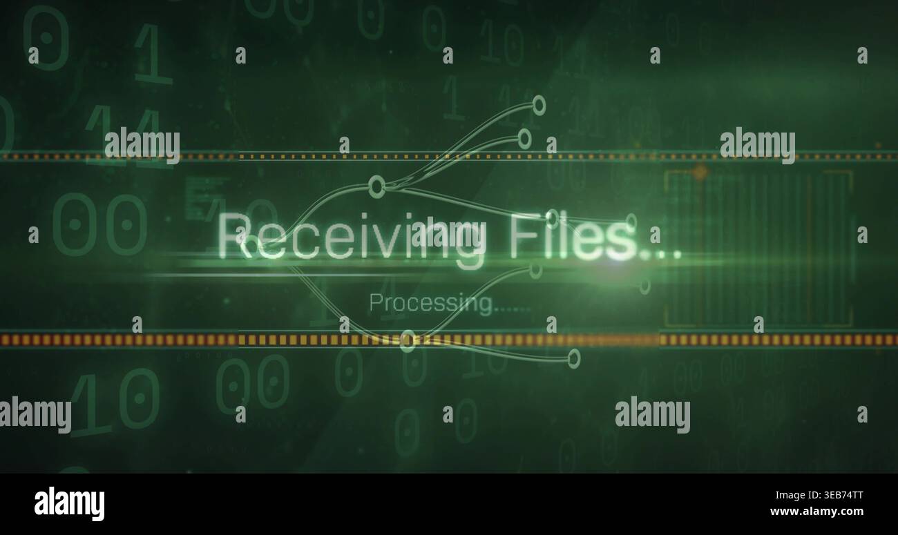 Displaying glowing Receiving Files Stock Photo