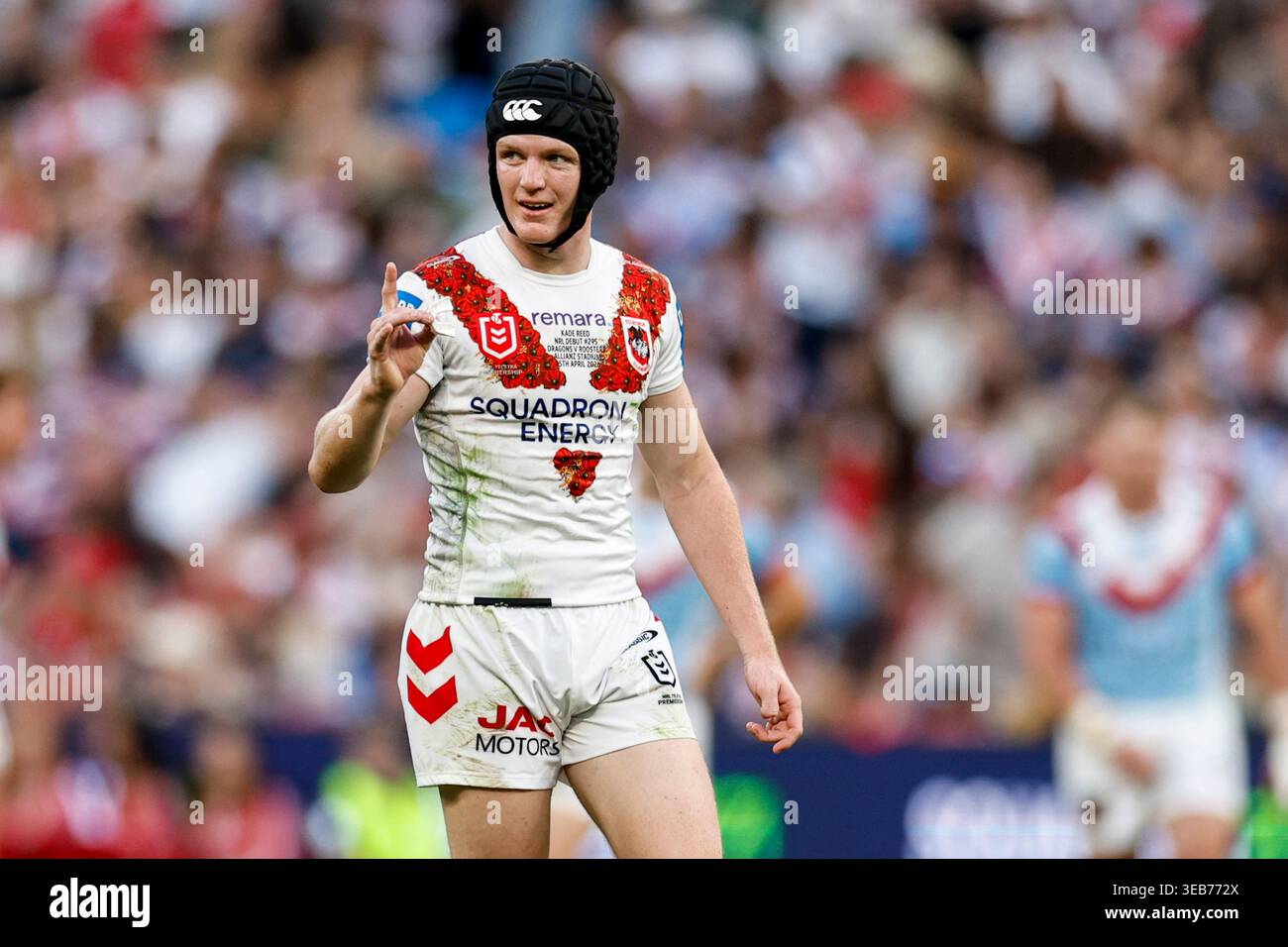 Kade Reed Age Kade Reed of the Dragons reacts during the NRL Round 8 match between ...