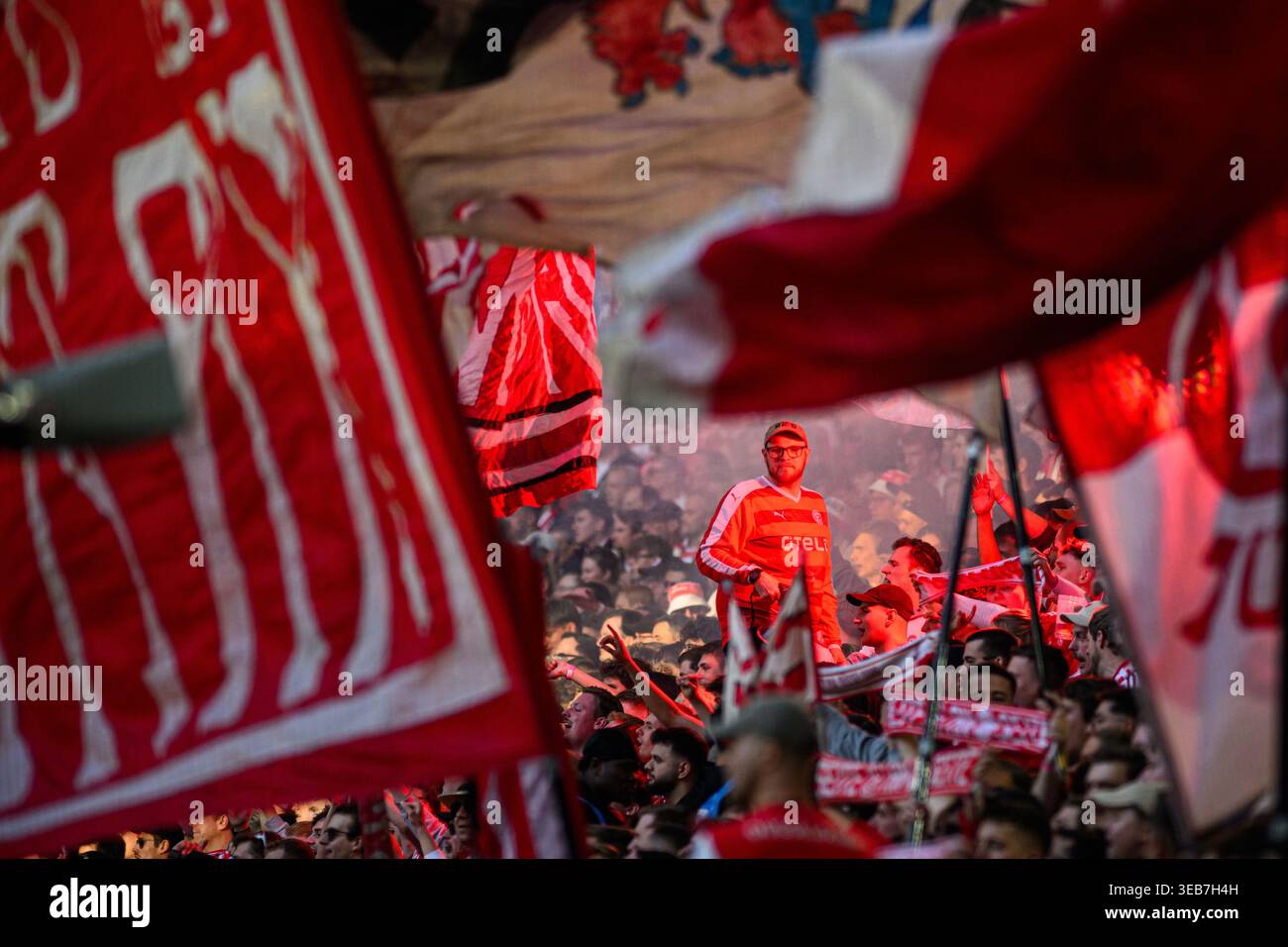 DUSSELDORF, GERMANY - 24 APRIL, 2026: Fans - Football match Bundesliga ...