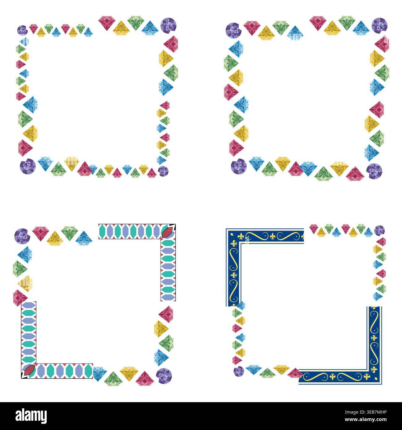 Pattern frame border. Ornament shape outline. Decorative square element. Vector design symbol Stock Vector