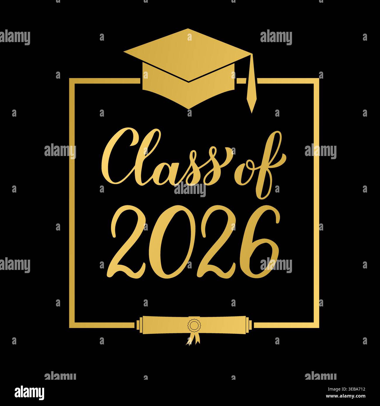 Class of 2026 lettering. Congratulations to graduates typography poster ...