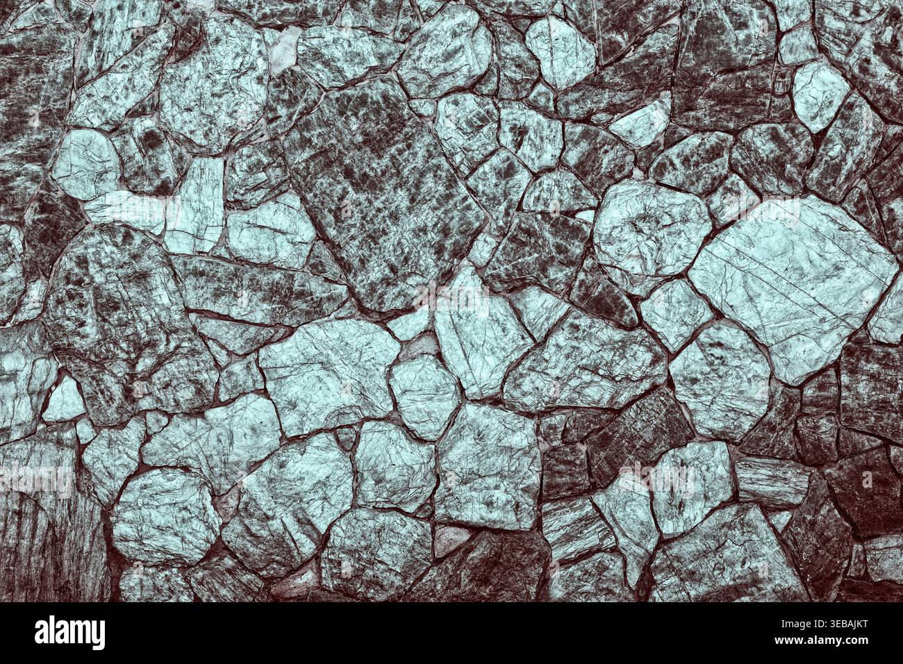 Stone wall texture. Natural granite masonry background Stock Photo