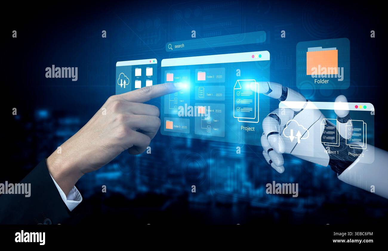 Artificial intelligence supports file organization and project folder management for improved structure and workflow Parse Stock Photo
