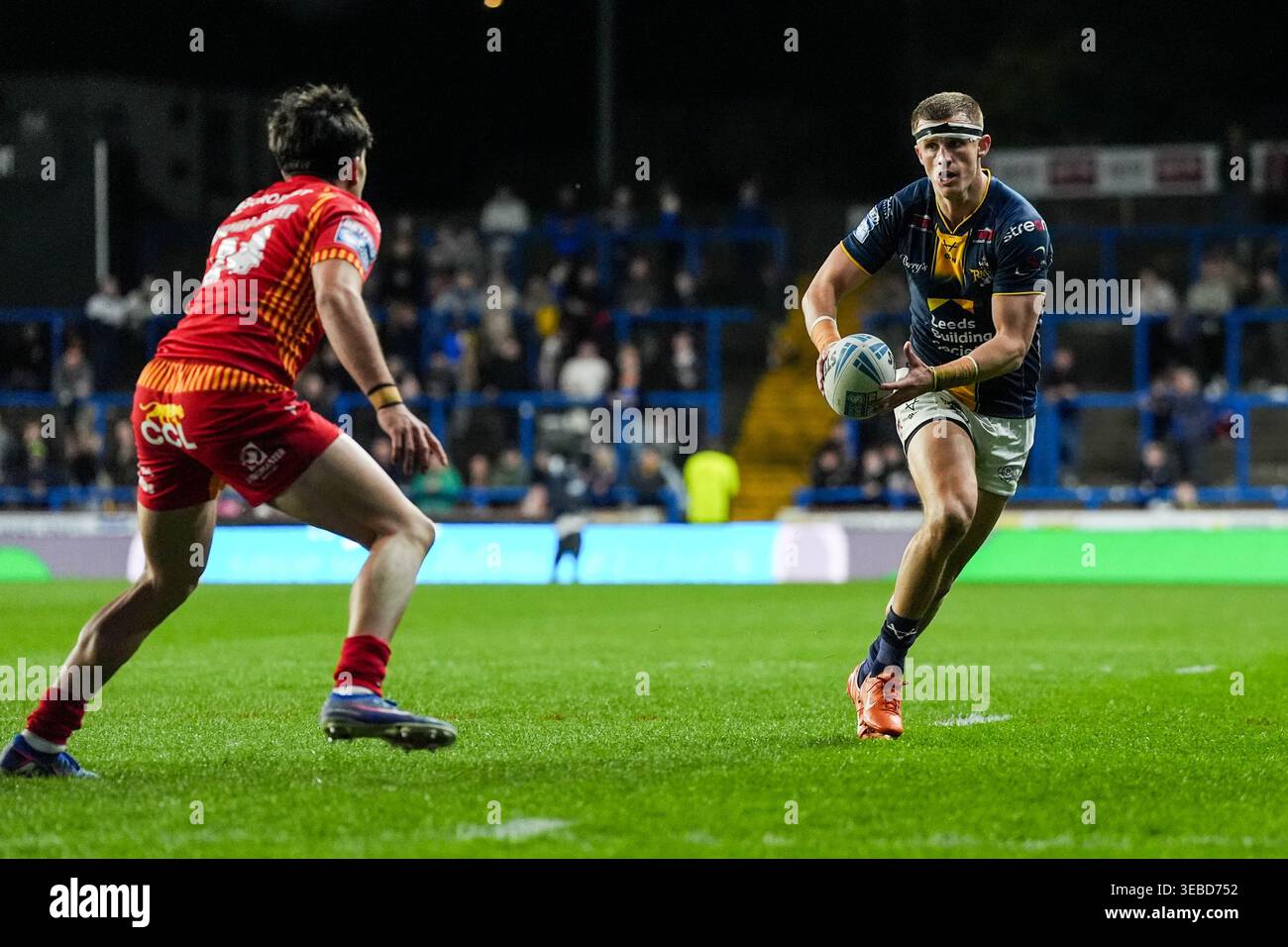 Ash Handley of Leeds Rhinos in action during the Leeds Rhinos v ...