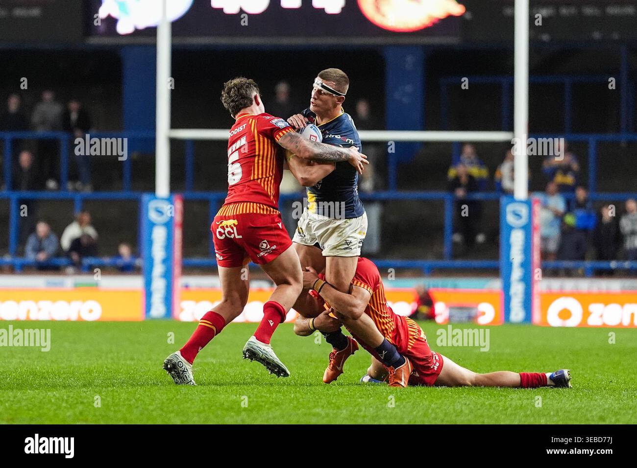 Ash Handley of Leeds Rhinos in action during the Leeds Rhinos v ...