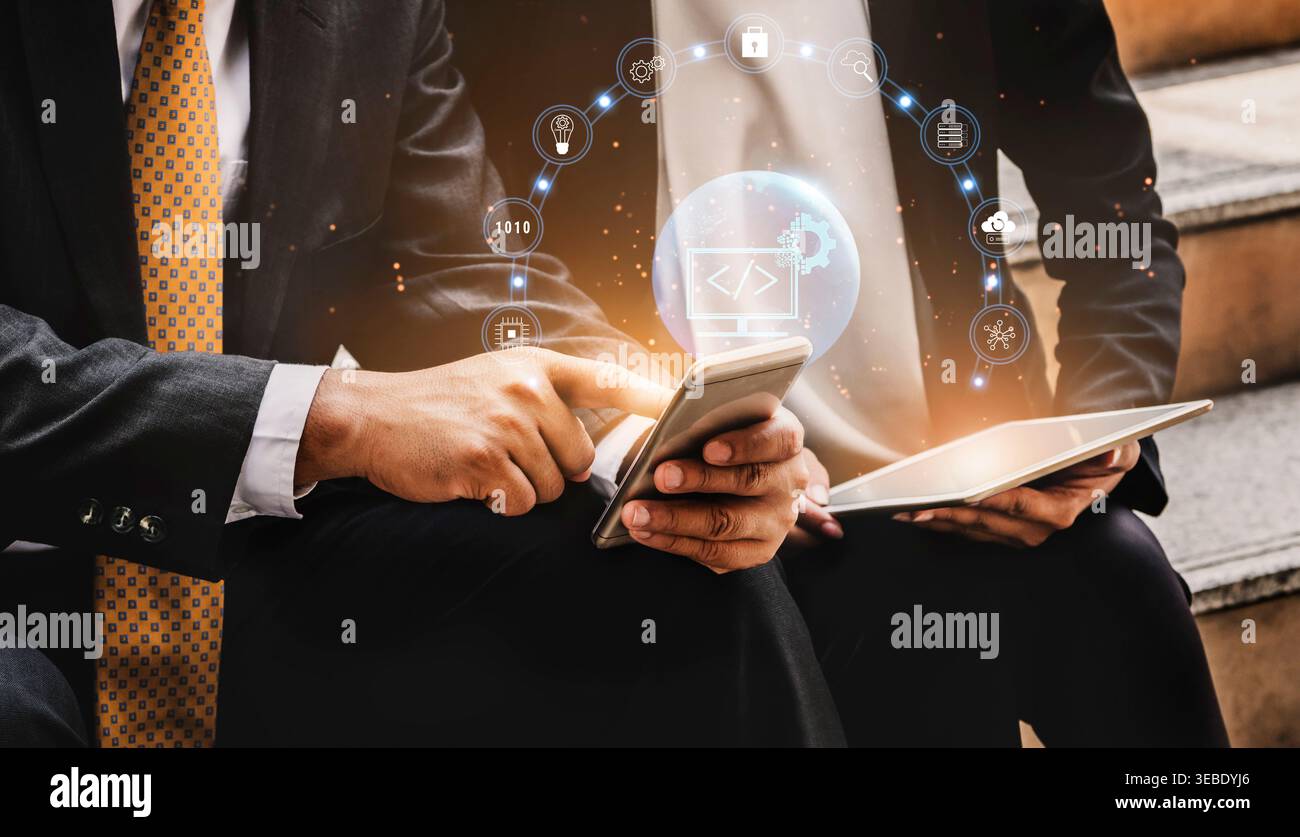 Global software development and coding solutions. Empowering businesses with custom application development and technology innovation. Motif Stock Photo